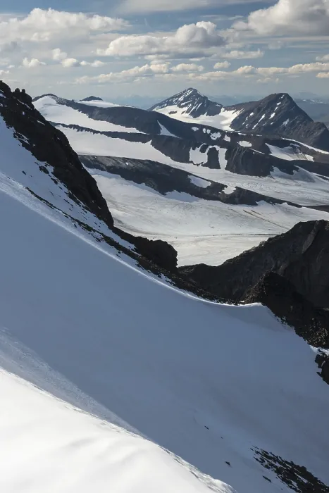 Framed Print : View over the glacier Alep Sarekjiegna to Niac
