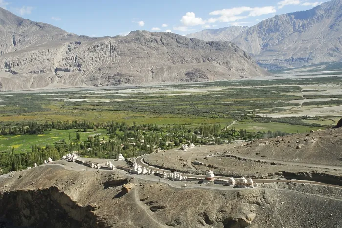 Framed Print : View of Gompas at Diskit, Ladakh Framed Print : View of Gompas at Diskit, Ladakh