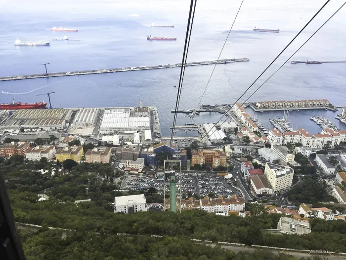Framed Print : View from the gondola to the bay of gibraltar