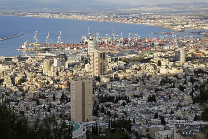 Framed Print : View of Haifa, Israel, Middle East, Asia