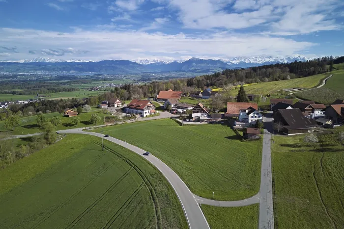 Framed Print : View of the hamlet of Brunnwil