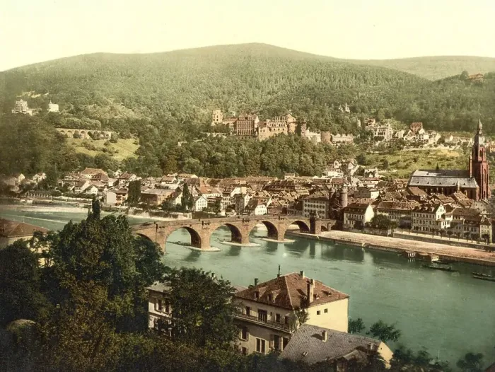 Framed Print : View of Heidelberg from Philosophenweg