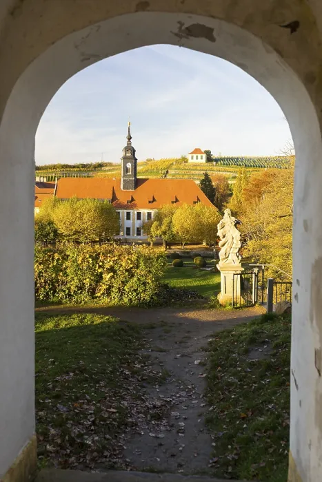 Framed Print : View from Heinrichsburg Castle of the baroque castle