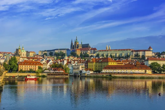 Framed Print : View of Hradcany district in Prague with St Framed Print : View of Hradcany district in Prague with St