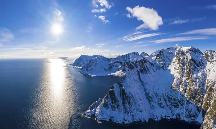 Framed Print : View at A i Lofoten in direction Vaeroy