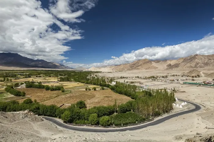Framed Print : View of Indus valley from Thiksey gompa
