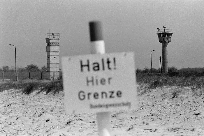 Framed Print : View of the inner-German border on the Baltic Sea