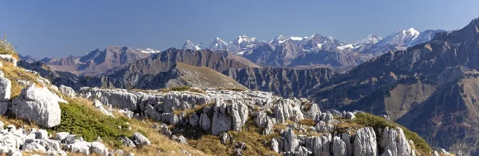 Framed Print : View over Karrenfeld to the Bernese Alps with Eiger