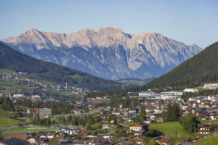 Framed Print : View of the Karwendel North Range with Medraz