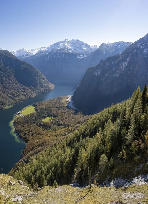 Framed Print : View of the Koenigssee from the Rinnkendlsteig mountain hiking trail