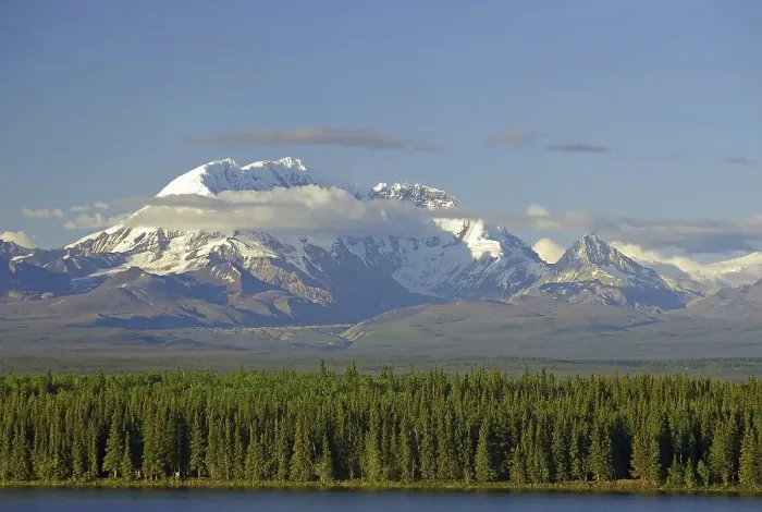 Framed Print : View of lake and snow-capped mountains Framed Print : View of lake and snow-capped mountains