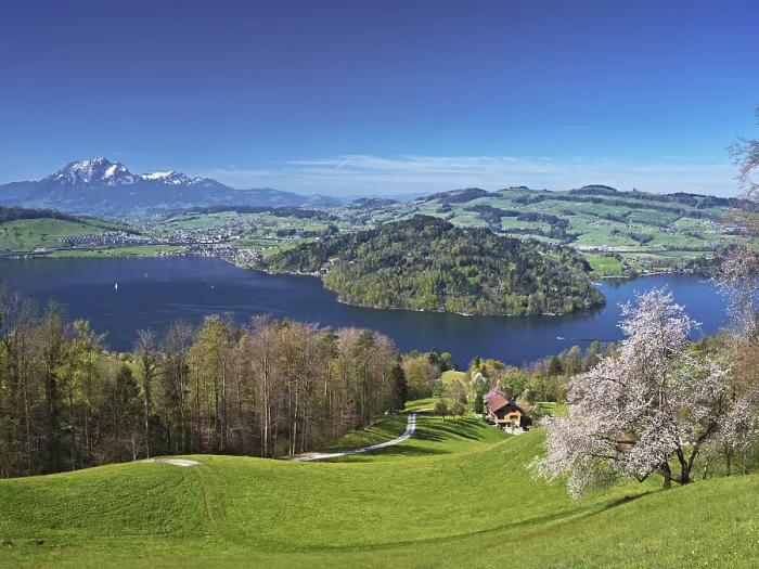 Framed Print : View of Lake Zug and Mount Pilatus Framed Print : View of Lake Zug and Mount Pilatus