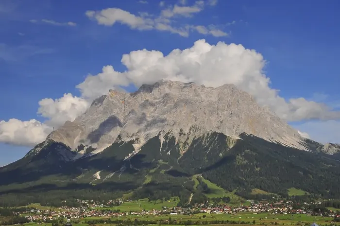 Framed Print : View from Lermoss towards Ehrwald and the Zugspitze (2962 m)