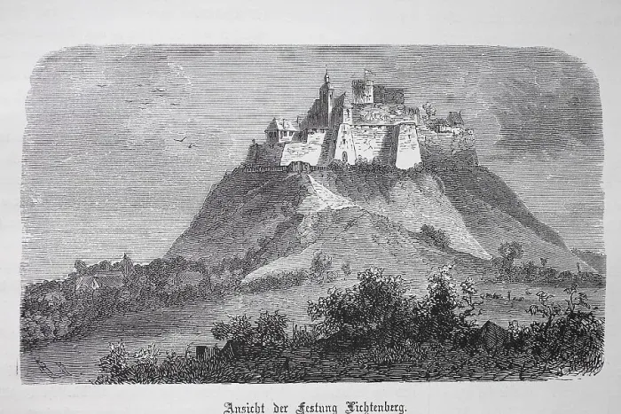 Framed Print : View of Lichtenberg Fortress in Alsace c Framed Print : View of Lichtenberg Fortress in Alsace c