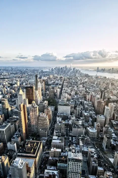 Framed Print : View of Lower Manhattan from The Empire State Building