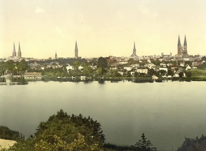 Framed Print : View of Luebeck, Schleswig-Holstein Framed Print : View of Luebeck, Schleswig-Holstein