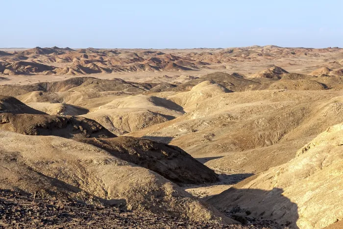 Framed Print : View over the lunar landscape near Swakopmund in the evening light Framed Print : View over the lunar landscape near Swakopmund in the evening light