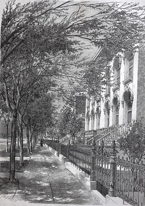Framed Print : View of a main street of Chicago in 1890