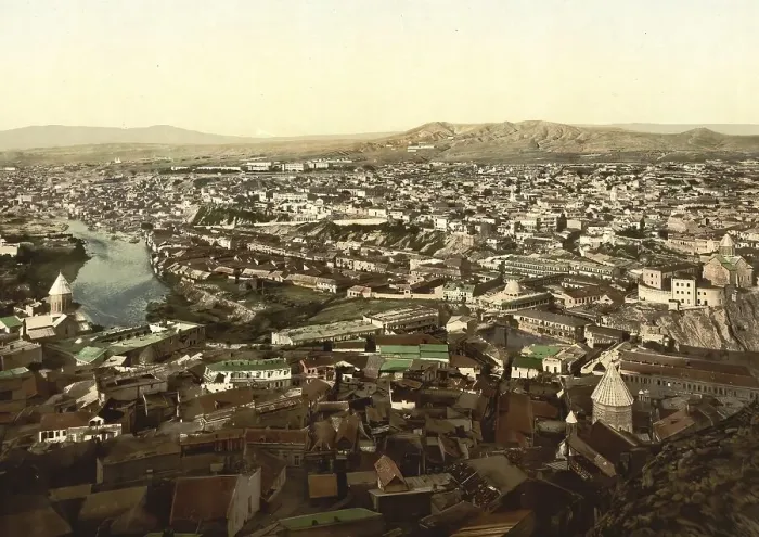 Framed Print : View towards Megectski Castle, Tbilisi
