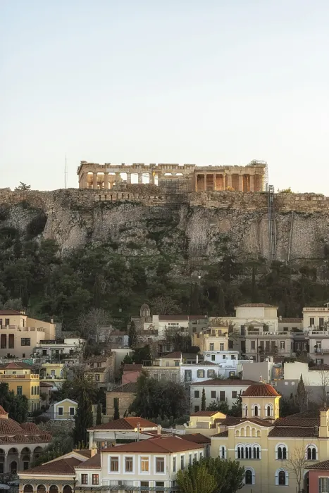 Framed Print : View of Monastiraki Square and acropolis in the distance Framed Print : View of Monastiraki Square and acropolis in the distance