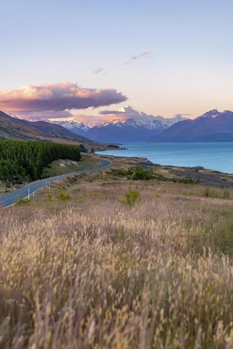 Framed Print : View of Mount Cook at sunset, Lake Pukaki