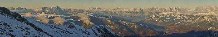 Framed Print : View from Mount Kitzsteinhorn on snow covered mountains