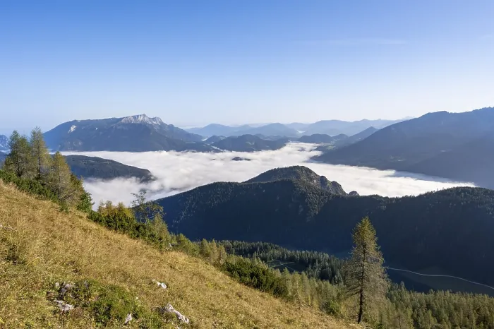 Framed Print : View of mountain panorama and sea of clouds