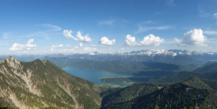 Framed Print : View of mountain panorama with Walchensee and Karwendel mountains