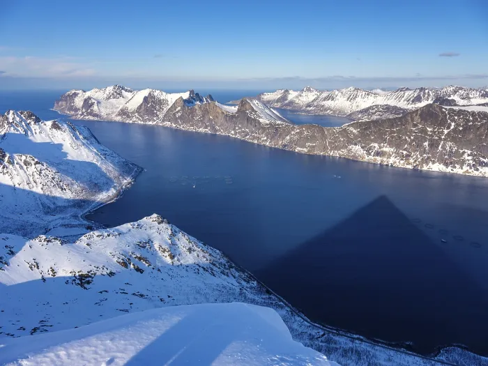 Framed Print : View over mountains and fjords