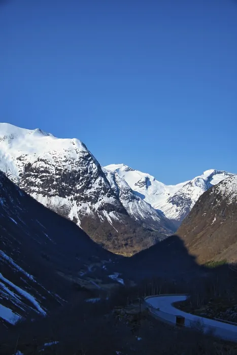 Framed Print : View between mountains in Norway