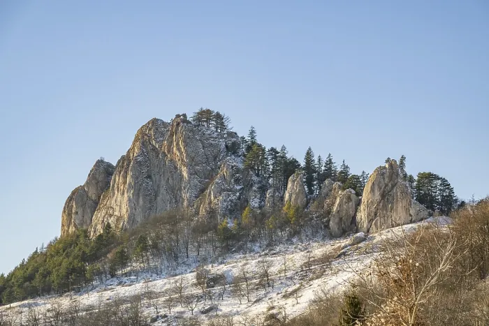 Framed Print : View on the mountains on a sunny day in winter