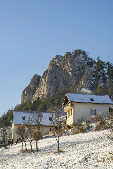 Framed Print : View on the mountains on a sunny day in winter
