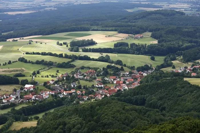 Framed Print : View from Mt. Milseburg towards Kleinsassen