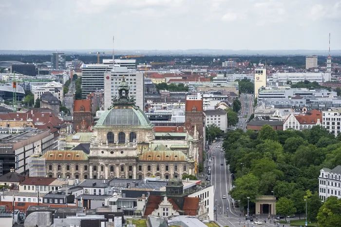 Framed Print : View over Munich, Palace of Justice at the Stachus Framed Print : View over Munich, Palace of Justice at the Stachus