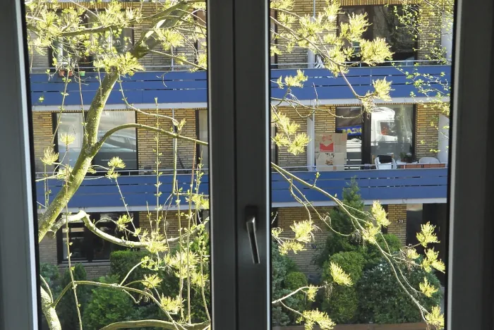 Framed Print : View of neighbourhood from window, Germany