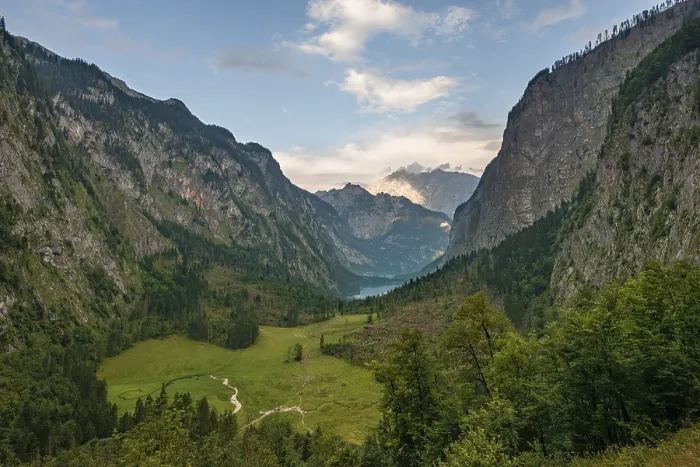 Framed Print : View of the Obersee and Koenigssee from the Roethsteig