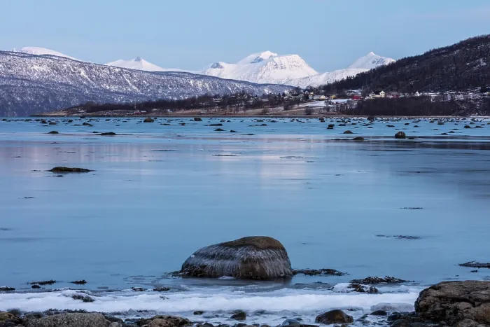 Framed Print : View on Ofotfjord and Skanland mountains