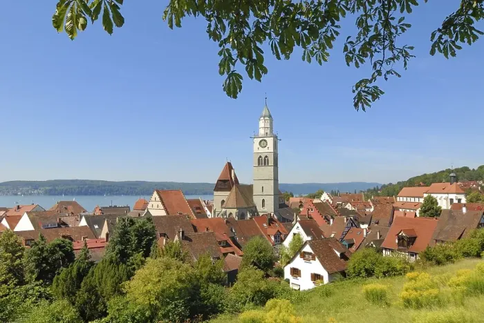 Framed Print : A view over the old part of town from Ueberlingen - Baden Wuerttemberg