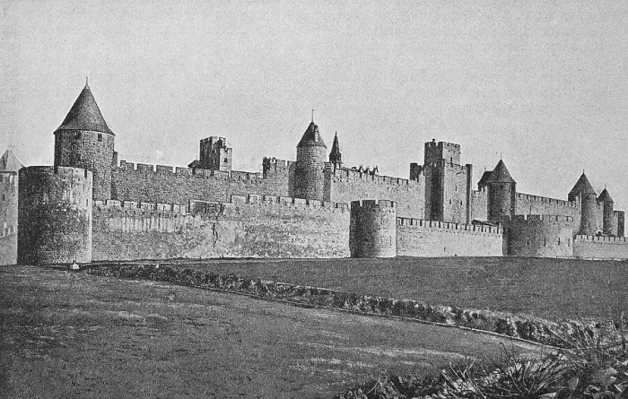 Framed Print : View of the old upper town of Carcassonne with double ramparts and towers from the 6th 14th century Framed Print : View of the old upper town of Carcassonne with double ramparts and towers from the 6th 14th century