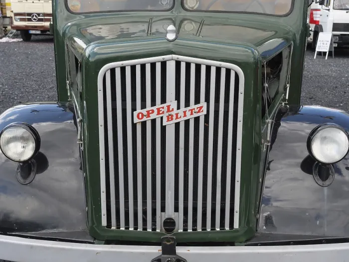 Framed Print : Front view of an Opel Blitz vintage car with characteristic radiator grille