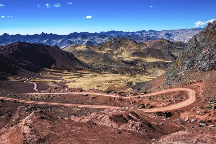 Framed Print : View of the Pachachani Valley, Rainbow Mountains