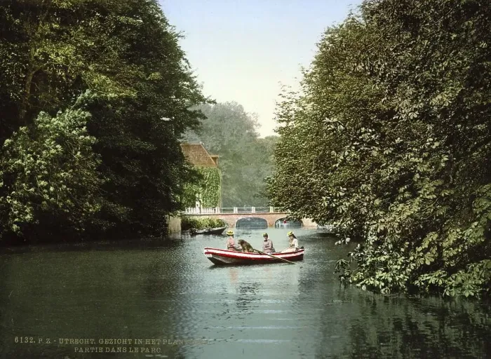 Framed Print : View of the park, Utrecht, Holland, c