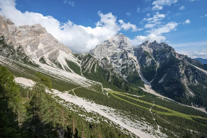 Framed Print : View of the peaks of Cima Scooter and Cima Salvella