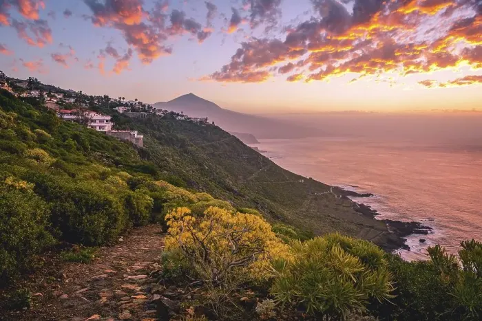 Framed Print : View of Pico del Teide at sunset