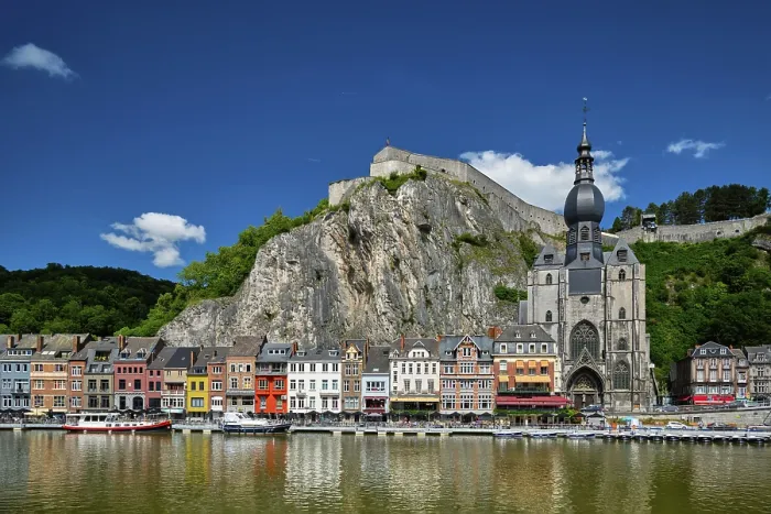 Framed Print : View of picturesque Dinant town Framed Print : View of picturesque Dinant town