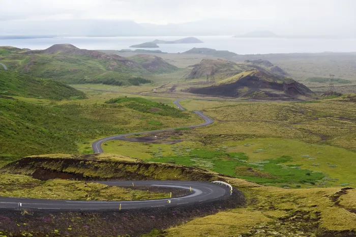 Framed Print : View of Pingvallavatn, road 435, Iceland
