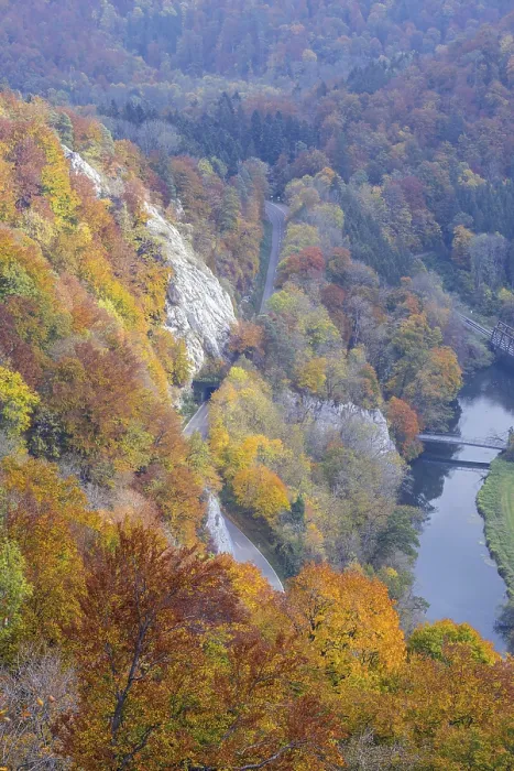 Framed Print : View from the Rauher Stein viewpoint into the upper Danube valley