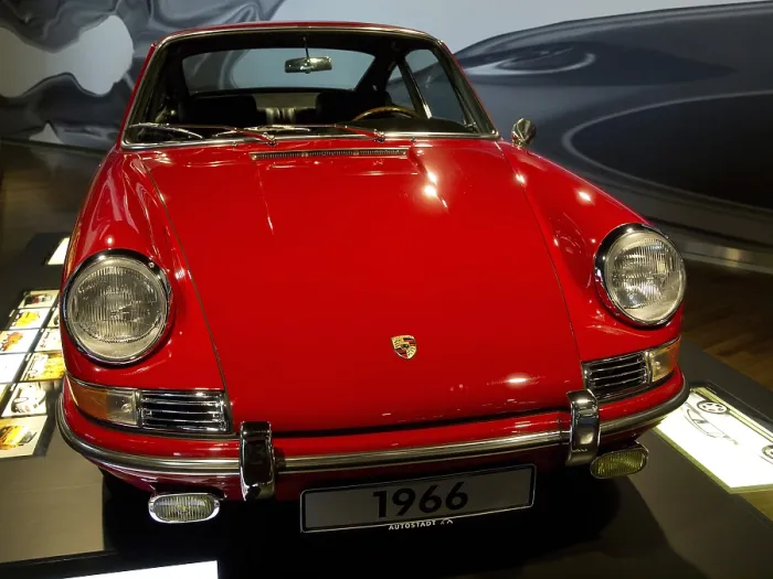Framed Print : Front view of a red Porsche classic car from 1966 Framed Print : Front view of a red Porsche classic car from 1966