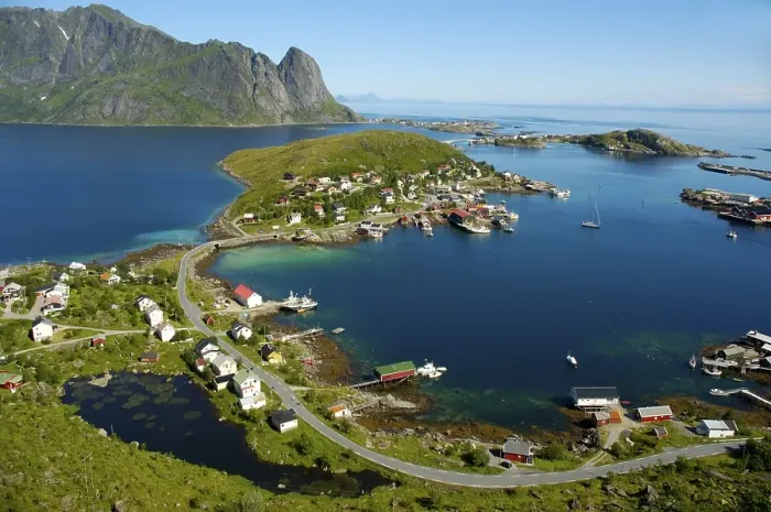 Framed Print : View on Reine Moskenesoya Lofoten Norway