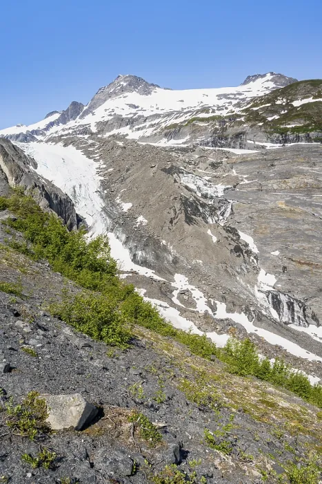 Framed Print : View of the remains of the Worthington Glacier tongue